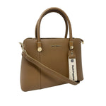 Cartera satchel Mae para mujer color café