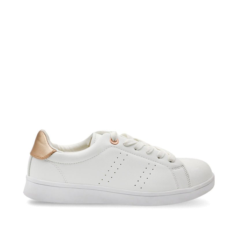 Sneakers Kayla color blanco con oro