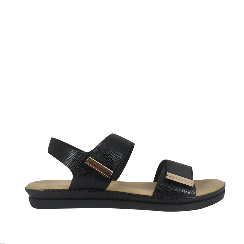 Sandalias flats Carlota negro para Mujer