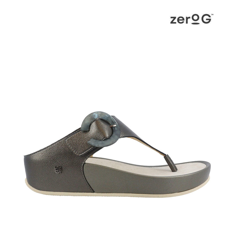 Sandalias flats Jamy pewter para mujer