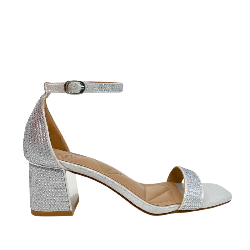 Sandalias de tacón Shayla para mujer color plateado