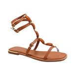 Sandalias flats Ebonie para mujer color tan
