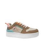 Sneakers Gali para niña color café y rosado