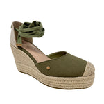 Alpargatas con cuña Gypsy para mujer color olivo