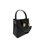 Cartera satchel Bik para mujer color negro