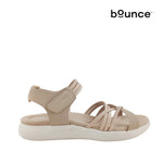 Sandalias flats Denisse 3 para mujer color taupe