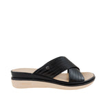 Sandalias flats Shasta para mujer color negro