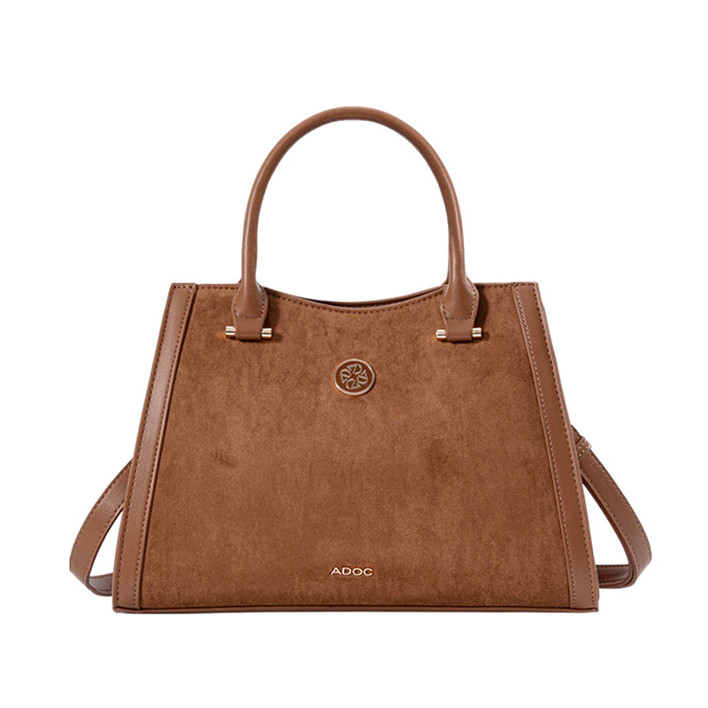 Cartera satchel Zilia para mujer color tan