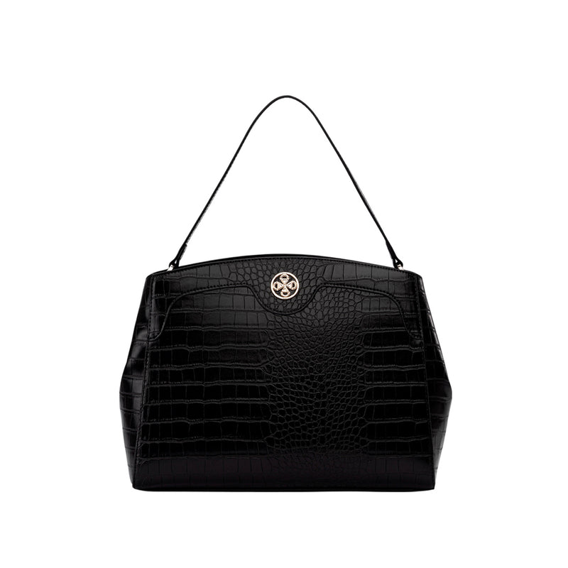 Cartera satchel Selva para mujer color negro