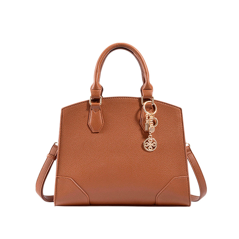 Cartera satchel Lauren para mujer color tan