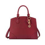Cartera satchel Lauren para mujer color rojo