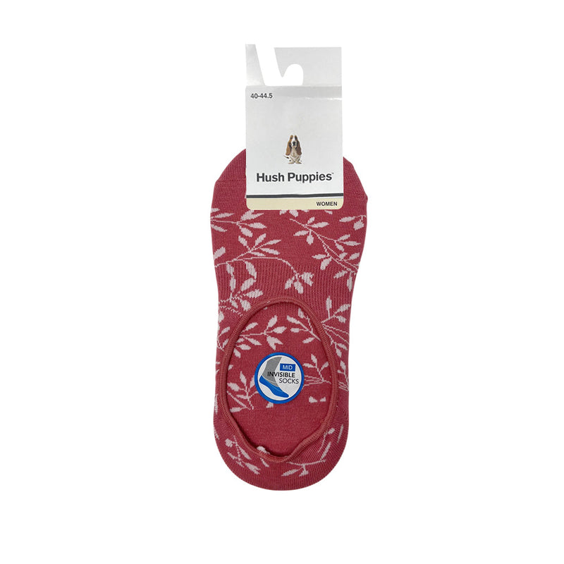 Calcetines invisibles Hojas para mujer color rosa