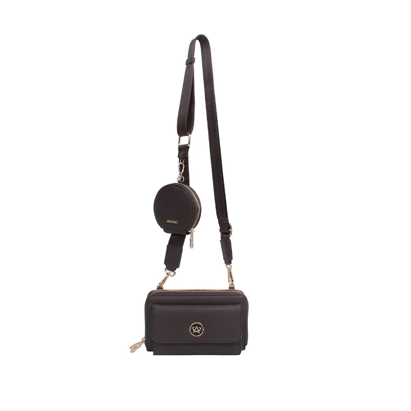 Cartera crossbody Samie para mujer color café