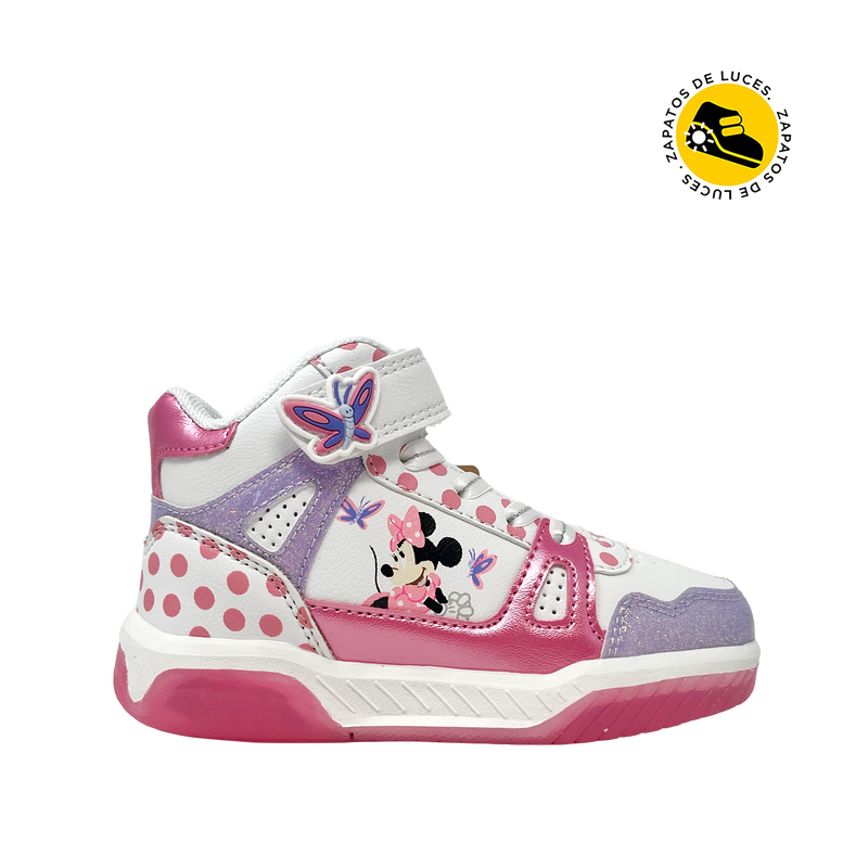 Sneakers Minnie para niña color rosado