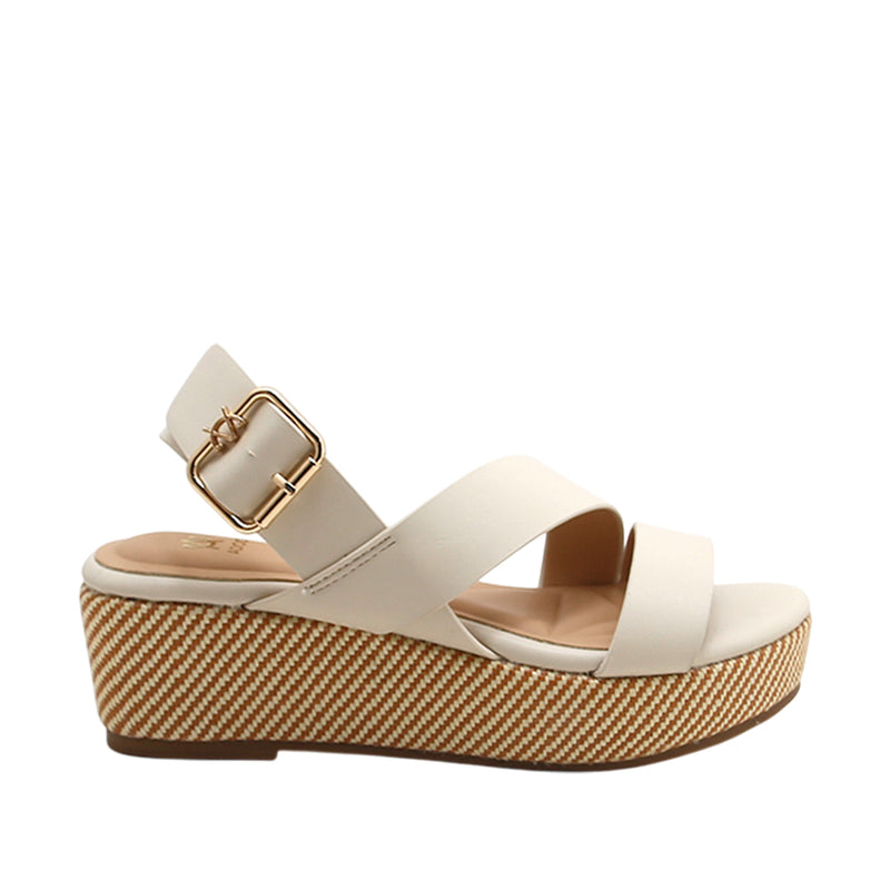 Sandalias de cuña Calari para mujer color nude