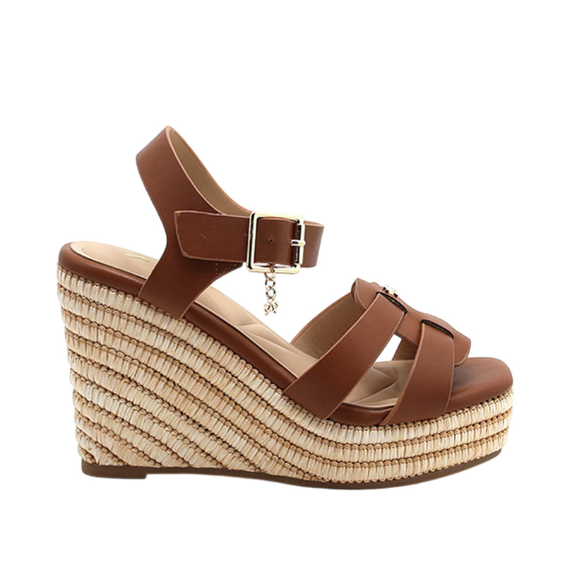 Sandalias de cuña Debbie para mujer color tan