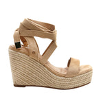 Sandalias de cuña Emilia para mujer color arena