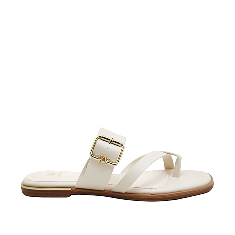 Sandalias flats Malala para mujer color hueso