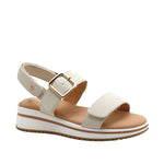 Sandalias de cuña Frida para mujer color hueso