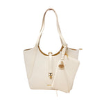 Cartera satchel Agnes para mujer color beige