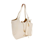 Cartera satchel Agnes para mujer color beige