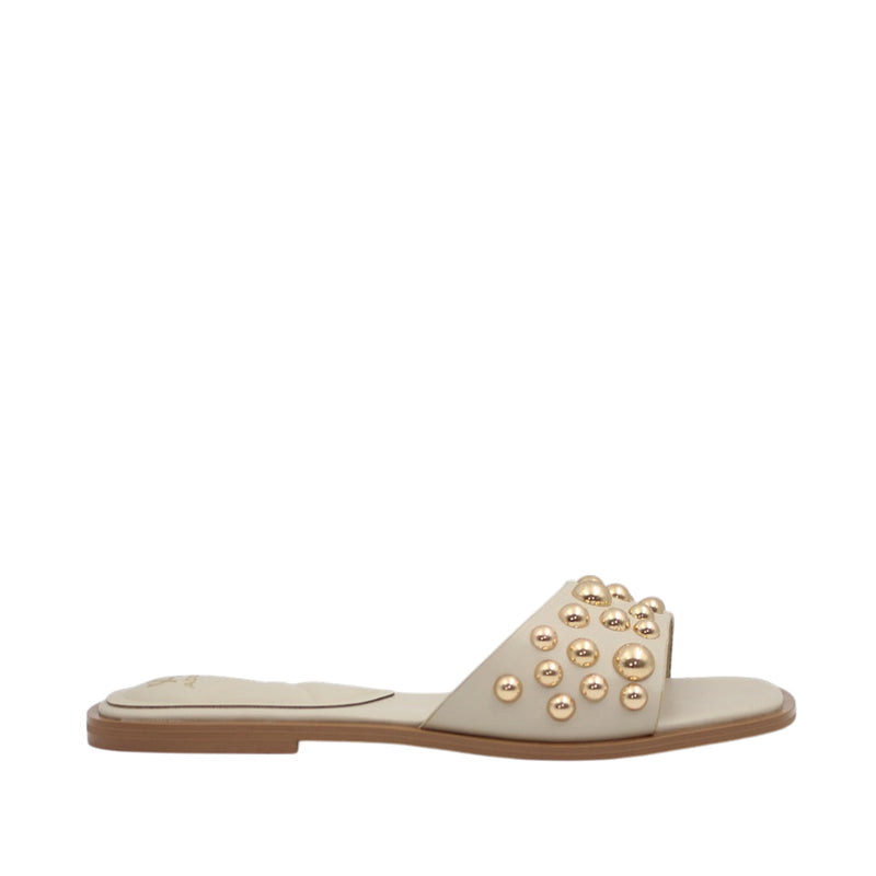 Sandalias flats Gia para mujer color hueso