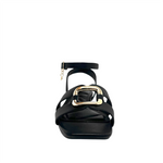 Sandalias flats Janee para mujer color negro