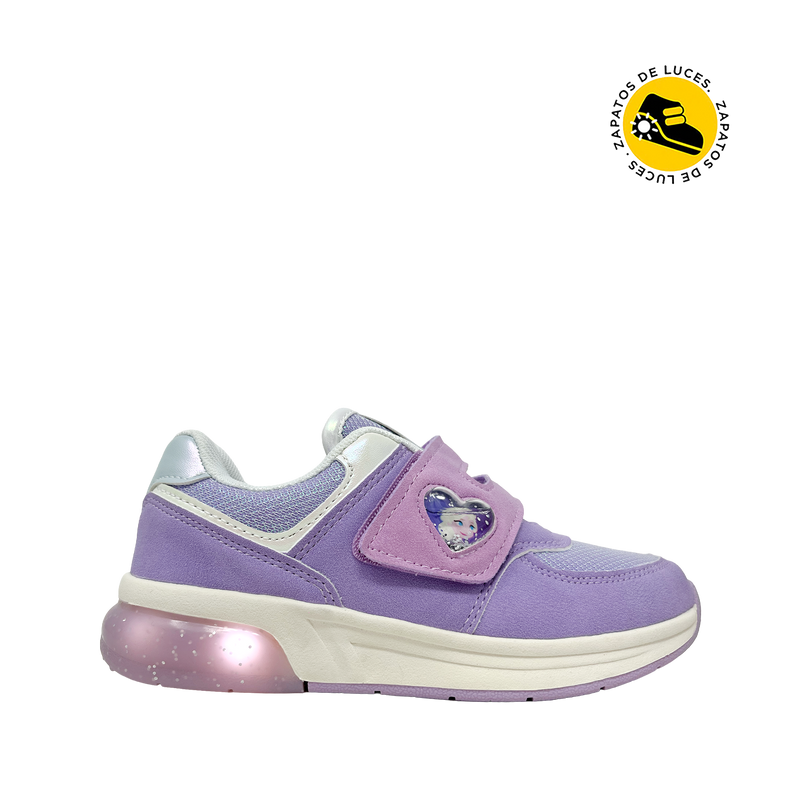 Tennis con luces Frozen para niña color morado