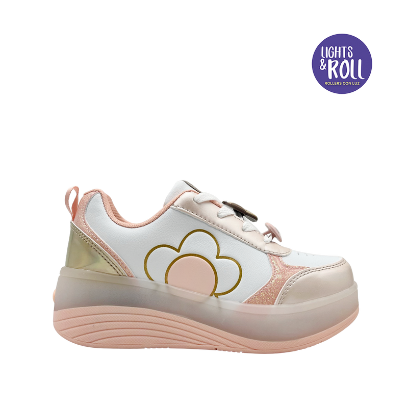 Sneakers con luces Capi para niña color rosado