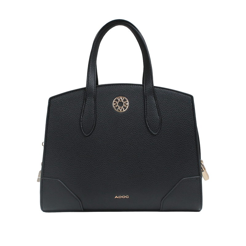Cartera satchel Lauren para mujer color negro