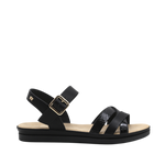 Sandalias flats Regina para mujer color negro