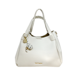 Cartera satchel Octavia para mujer color hueso