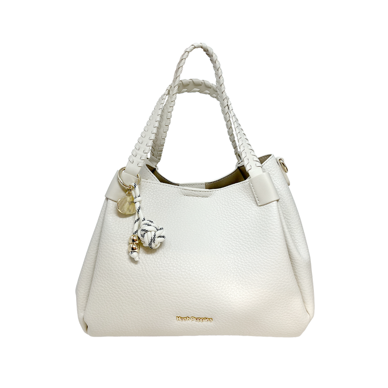 Cartera satchel Octavia para mujer color hueso