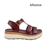 Sandalias flats Hanne para mujer color burgundy