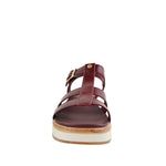 Sandalias flats Hanne para mujer color burgundy