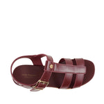 Sandalias flats Hanne para mujer color burgundy