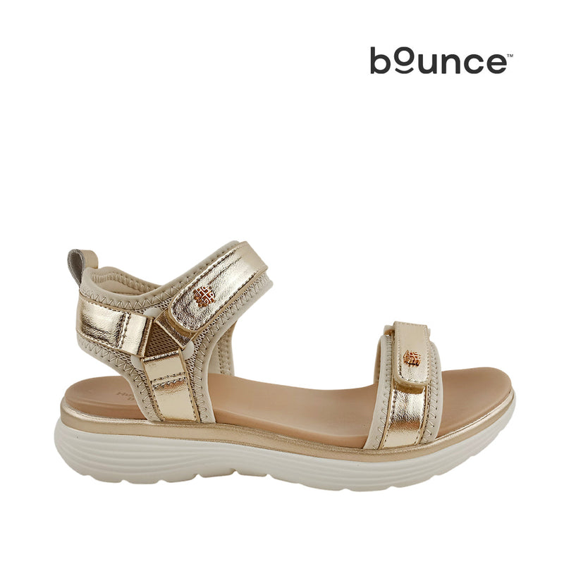 Sandalias flats Linna para mujer color dorado