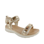 Sandalias flats Linna para mujer color dorado