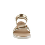 Sandalias flats Linna para mujer color dorado