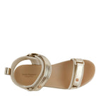 Sandalias flats Linna para mujer color dorado