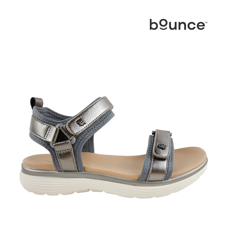 Sandalias flats Linna para mujer color pewter