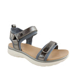Sandalias flats Linna para mujer color pewter