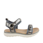 Sandalias flats Linna para mujer color pewter