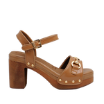 Sandalias de tacón Giana para mujer color tan