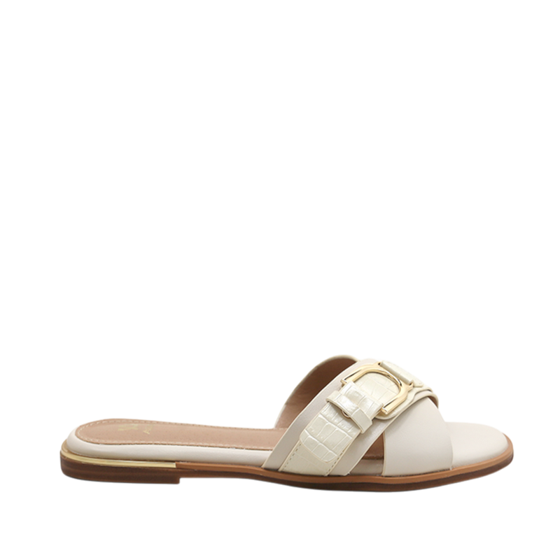 Sandalias flats Rita para mujer color hueso