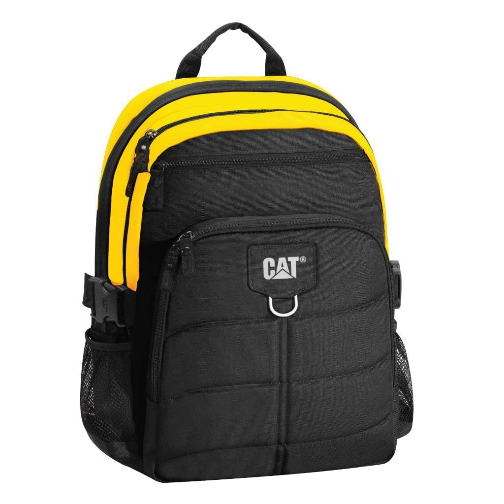mochila brent - negro con amarillo, accesorios, cat, hombre, mochila,Mujer, precio regular, unisex, comprar, en linea, online, delivery, guatemala, zapatos